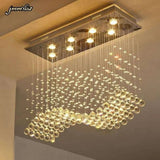 Modern LED Rectangle Living Room K9 Crystal Chandelier - Julia M LifeStyles