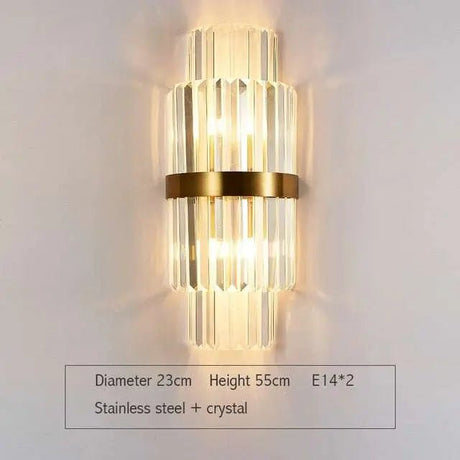 Modern Light Luxury Crystal Gold Wall Lamps - Julia M LifeStyles