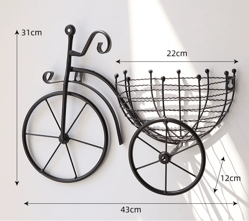 Modern Minimalist Bicycle Flower Basket Wall Decor - Julia M LifeStyles