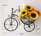 Modern Minimalist Bicycle Flower Basket Wall Decor - Julia M LifeStyles