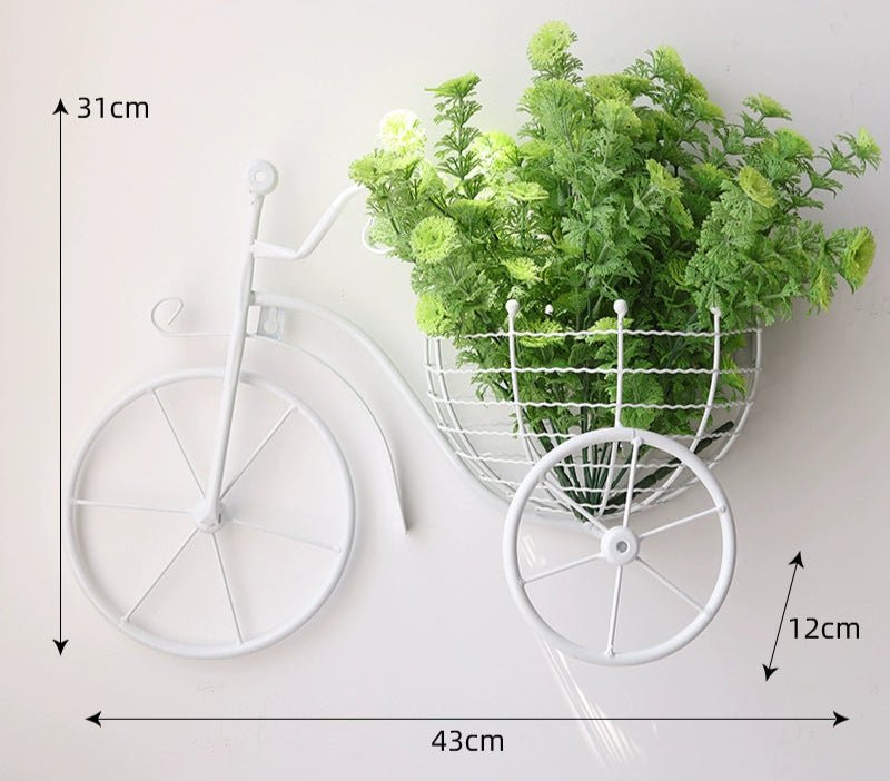 Modern Minimalist Bicycle Flower Basket Wall Decor - Julia M LifeStyles