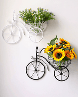 Modern Minimalist Bicycle Flower Basket Wall Decor - Julia M LifeStyles