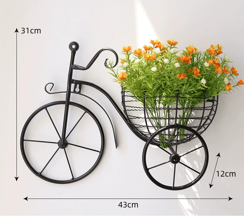 Modern Minimalist Bicycle Flower Basket Wall Decor - Julia M LifeStyles