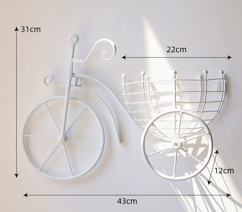 Modern Minimalist Bicycle Flower Basket Wall Decor - Julia M LifeStyles