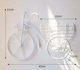 Modern Minimalist Bicycle Flower Basket Wall Decor - Julia M LifeStyles