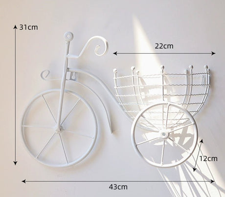 Modern Minimalist Bicycle Flower Basket Wall Decor - Julia M LifeStyles