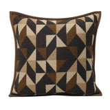 Modern Minimalist Brown Wool Blended Geometric Texture Living Room Sofa Cushion Cushion Model Room Backrest Square Pillow - Julia M LifeStyles