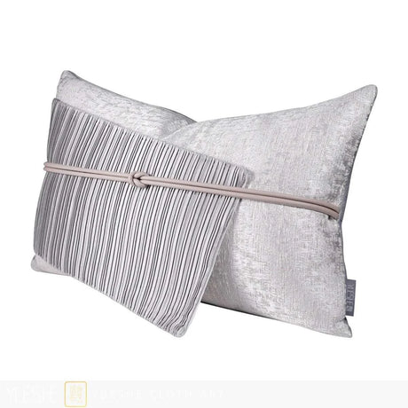 Minimalist Gray Patchwork Waist Pillow throw pillows Julia M Home & Kitchen   