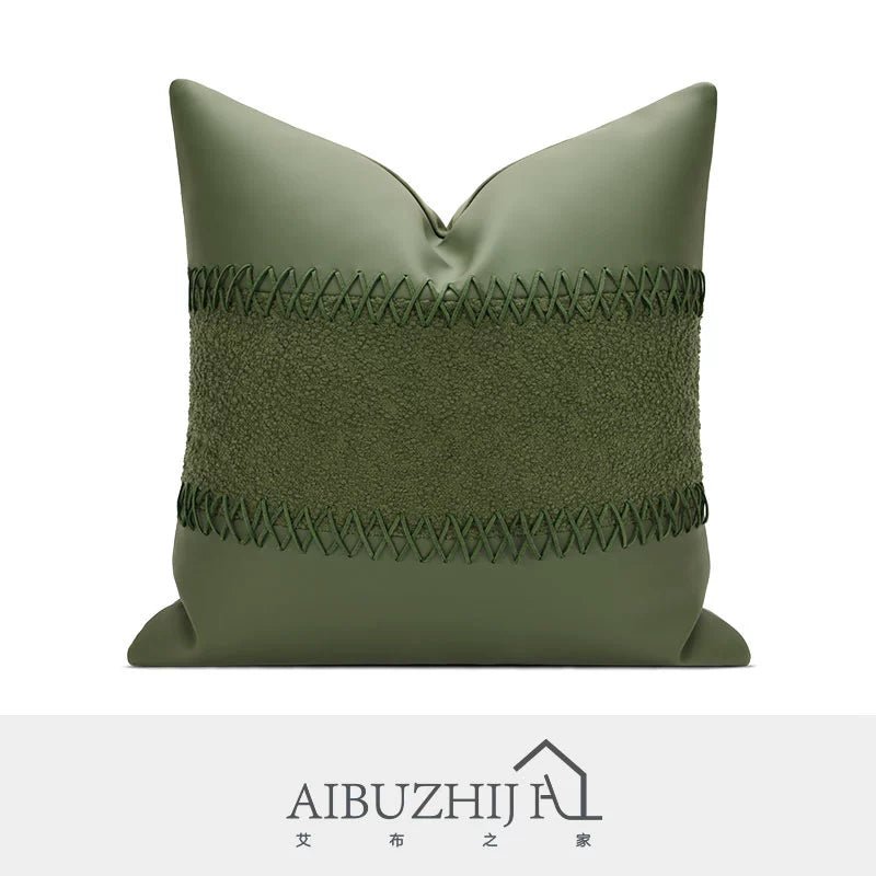 Modern Minimalist Ins Style Cream Style Pillow Classy Green Abstract Graphic Accessible Luxury Classy Hotel Sofa Cushion - Julia M LifeStyles