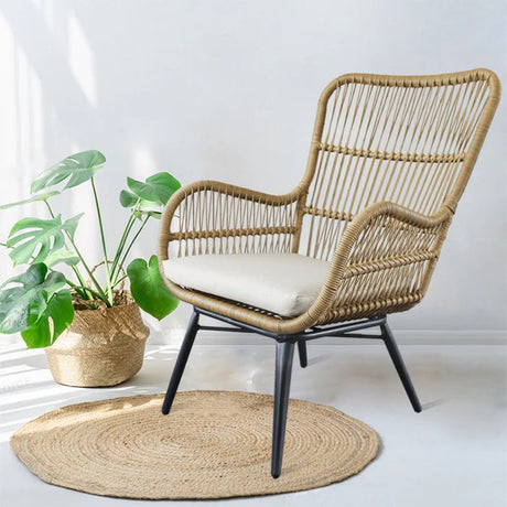 "Modern Rattan Dining Armchair - Nordic Design" - Julia M LifeStyles