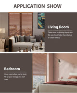 Motorized electric faux wood blinds shutter wooden curtain blinds shades window - Julia M LifeStyles