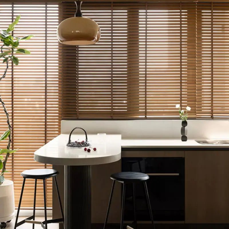 Motorized electric faux wood blinds shutter wooden curtain blinds shades window - Julia M LifeStyles