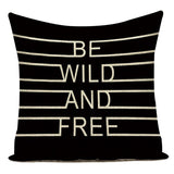 Motto Letters Printed Home Decor Cushion Covers Polyester Black White Pillow Cover Sofa Bed Car Decorative Pillow Case - Julia M LifeStyles