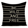 Motto Letters Printed Home Decor Cushion Covers Polyester Black White Pillow Cover Sofa Bed Car Decorative Pillow Case - Julia M LifeStyles