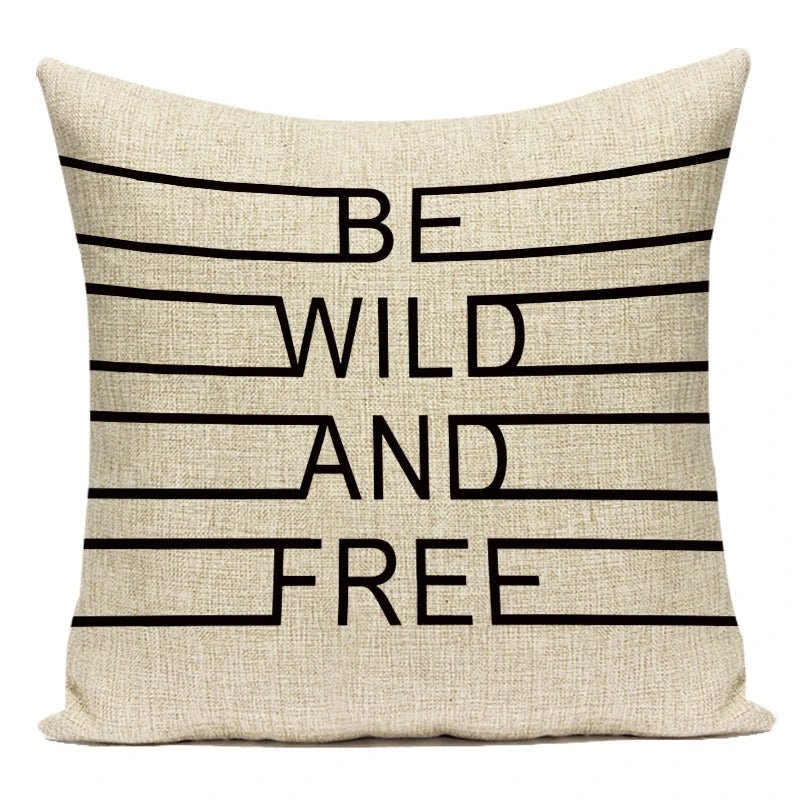 Motto Letters Printed Home Decor Cushion Covers Polyester Black White Pillow Cover Sofa Bed Car Decorative Pillow Case - Julia M LifeStyles