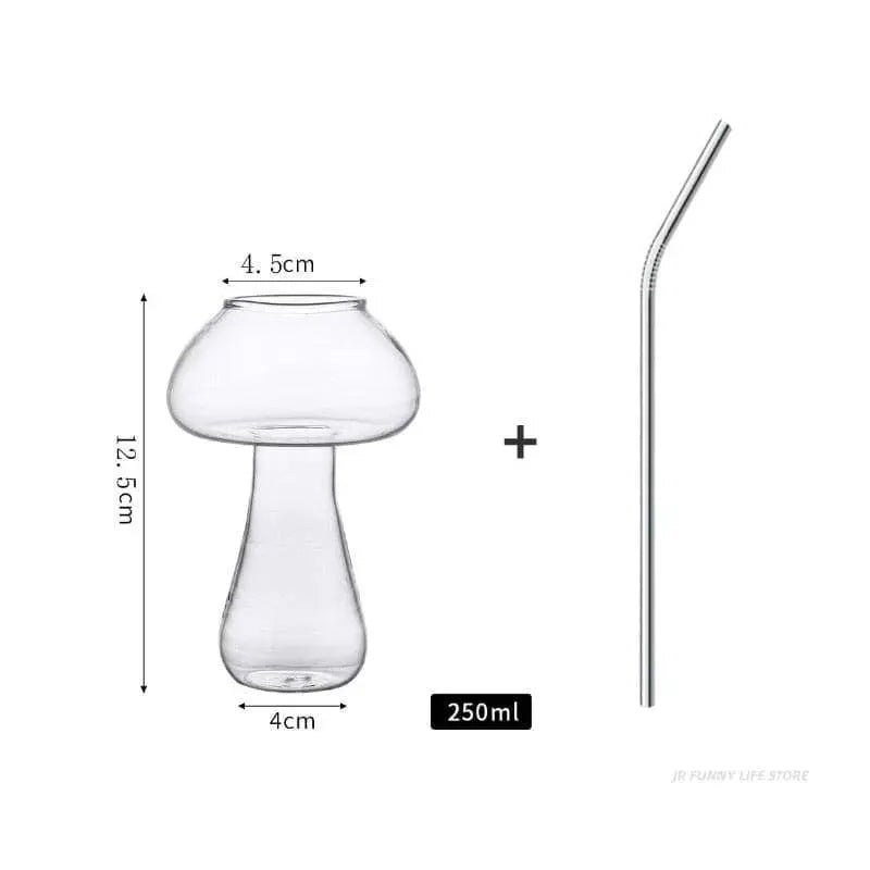 Mushroom Cocktail Glass Cup with Straw - Julia M LifeStyles