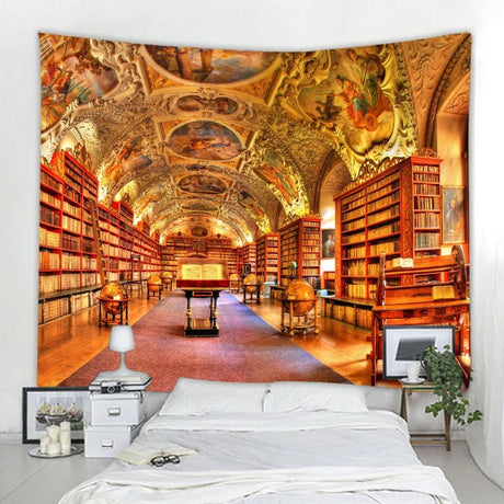 Mystery Library Vintage Bookshelf Tapestry - Julia M LifeStyles