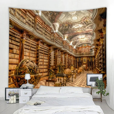 Mystery Library Vintage Bookshelf Tapestry - Julia M LifeStyles