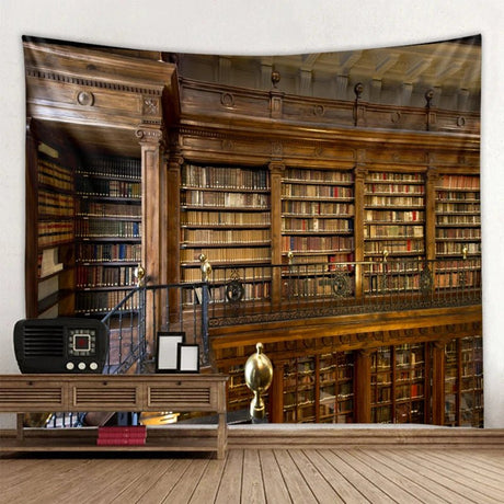 Mystery Library Vintage Bookshelf Tapestry - Julia M LifeStyles