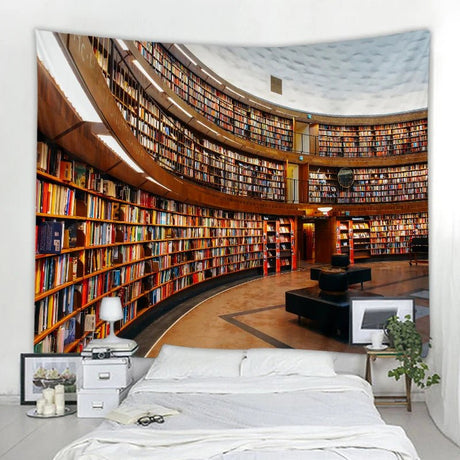 Mystery Library Vintage Bookshelf Tapestry - Julia M LifeStyles