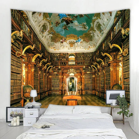 Mystery Library Vintage Bookshelf Tapestry - Julia M LifeStyles