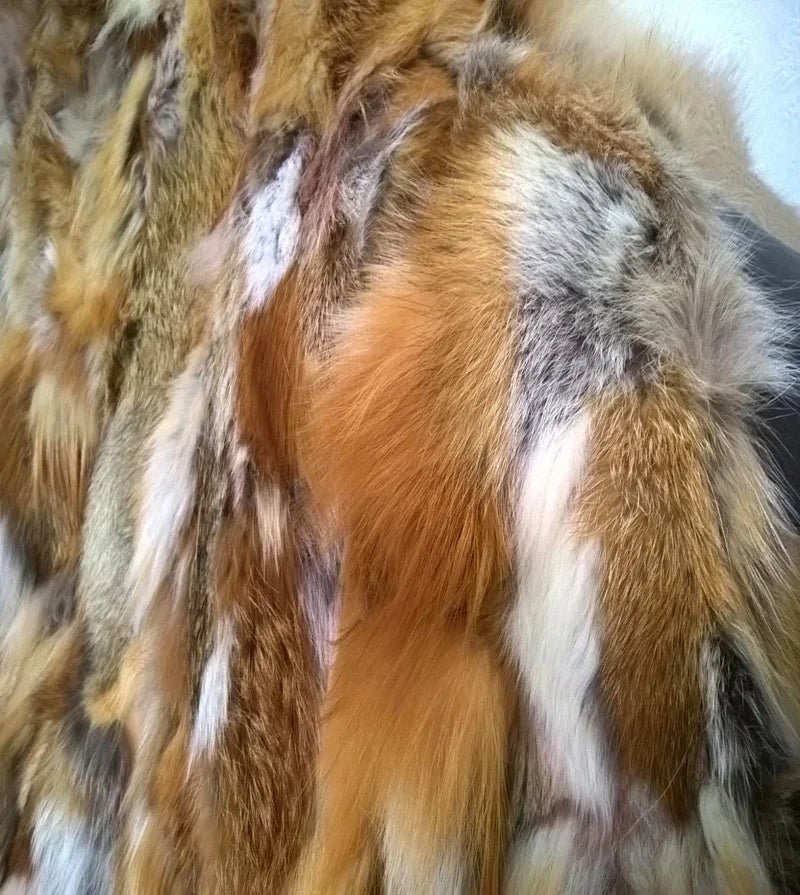 Natural Real Red Fox Fur Blanket Real Fur Rug Carpet Genuine Decorative Rugs For Living Room Bedroom Christmas - Julia M LifeStyles