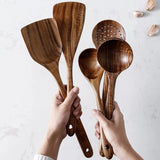 Natural Teak Wood Kitchen Utensil Set - Julia M LifeStyles