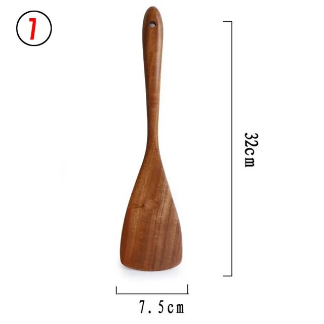 Natural Teak Wood Kitchen Utensil Set - Julia M LifeStyles