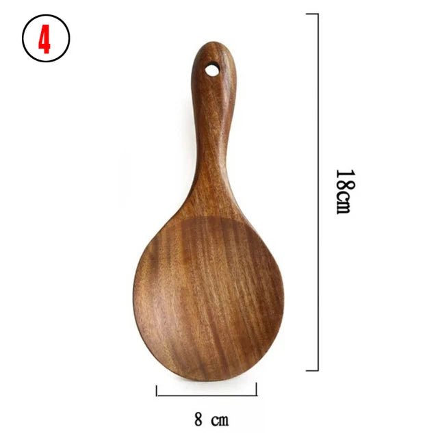 Natural Teak Wood Kitchen Utensil Set - Julia M LifeStyles