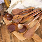 Natural Teak Wood Kitchen Utensil Set - Julia M LifeStyles