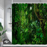 Nature Forest Landscape Shower Curtain - Eco - Friendly Rainforest Decor - Julia M LifeStyles