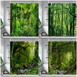 Nature Forest Landscape Shower Curtain - Eco - Friendly Rainforest Decor - Julia M LifeStyles