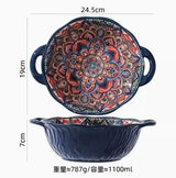 New Bohemian Style Ceramic Household Dishes with Handles - Julia M LifeStyles