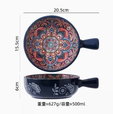 New Bohemian Style Ceramic Household Dishes with Handles - Julia M LifeStyles