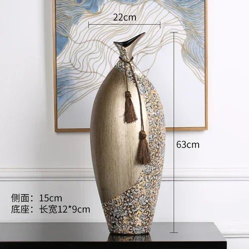 New Chinese-style Home Decoration Ceramics Vase Living Room Decoration TV Cabinet Porch Model Room Decoration Luxury Decals - Julia M LifeStyles