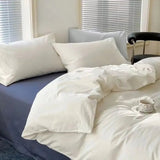 New Hotel White Duvet Cover Queen King Size Quilt Covers Four Seasons Simple Bedding Soft Skin - friendly Bedclothes Double Single - Julia M LifeStyles