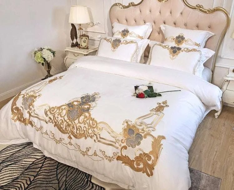 New Luxury embroidery Sheet Pillowcase and Duvet Cover Set - Julia M LifeStyles