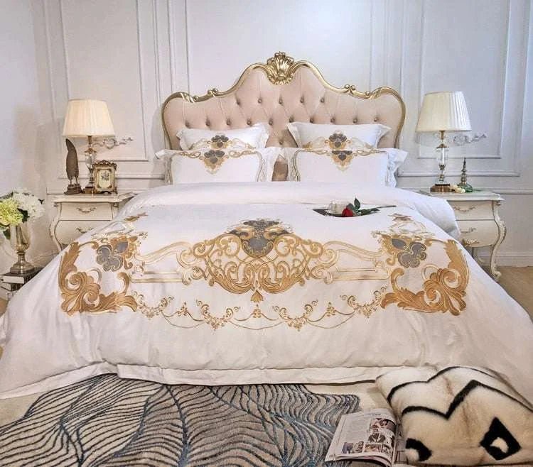 New Luxury embroidery Sheet Pillowcase and Duvet Cover Set - Julia M LifeStyles