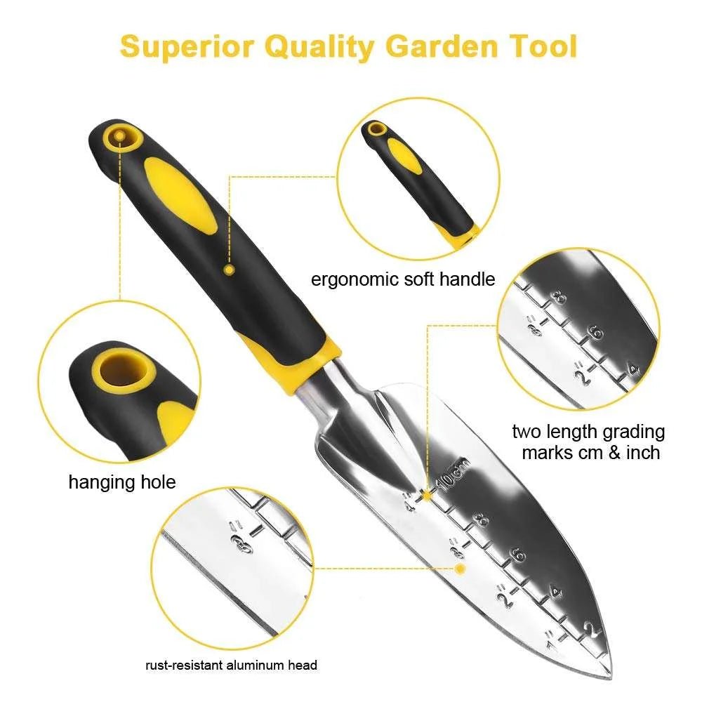 Ninth World Ergonomic Garden Tool Set: Hand Trowel, Rake, Cultivator, Weeder - Julia M LifeStyles