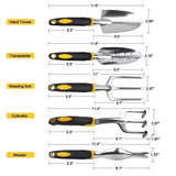 Ninth World Ergonomic Garden Tool Set: Hand Trowel, Rake, Cultivator, Weeder - Julia M LifeStyles