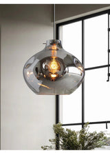 Nordic Designer Individual Smoke Gray Glass Pendant Lights LED E27 Modern Hanging Lamp Art Decor - Julia M LifeStyles