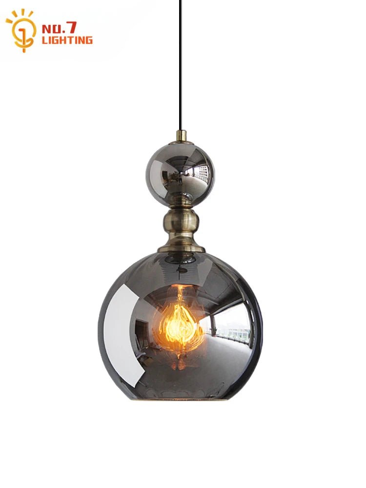 Nordic Designer Individual Smoke Gray Glass Pendant Lights LED E27 Modern Hanging Lamp Art Decor - Julia M LifeStyles