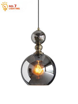 Nordic Designer Individual Smoke Gray Glass Pendant Lights LED E27 Modern Hanging Lamp Art Decor - Julia M LifeStyles