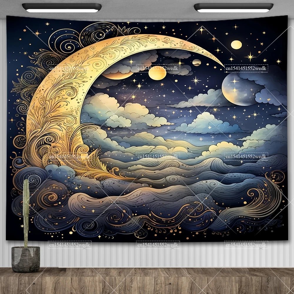 Nordic Flower Tarot Tapestry - Moon Phase Wall Hanging Decor - Julia M LifeStyles