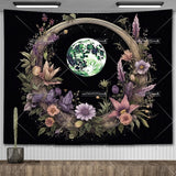 Nordic Flower Tarot Tapestry - Moon Phase Wall Hanging Decor - Julia M LifeStyles