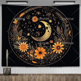 Nordic Flower Tarot Tapestry - Moon Phase Wall Hanging Decor - Julia M LifeStyles