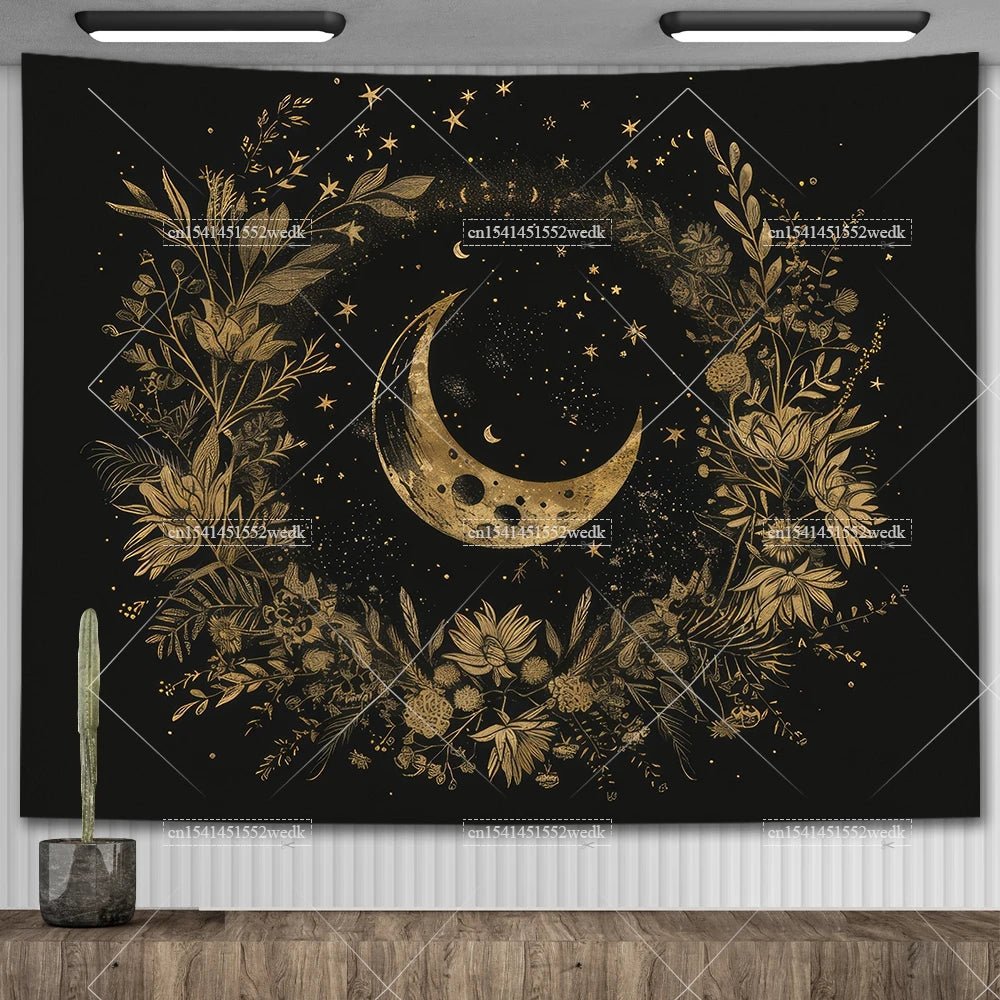 Nordic Flower Tarot Tapestry - Moon Phase Wall Hanging Decor - Julia M LifeStyles