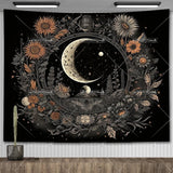 Nordic Flower Tarot Tapestry - Moon Phase Wall Hanging Decor - Julia M LifeStyles