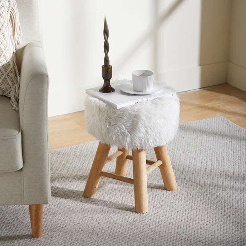 Nordic Fur Makeup Stool 🌟 - Julia M LifeStyles