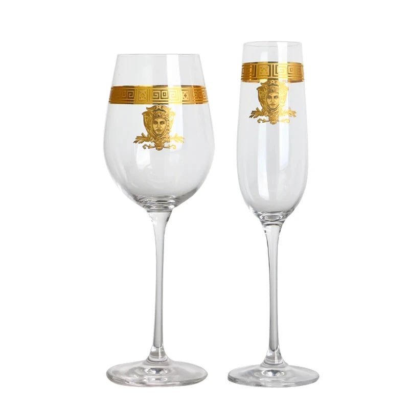 Nordic Gold Edge Elegant Crystal Goblet - Julia M LifeStyles